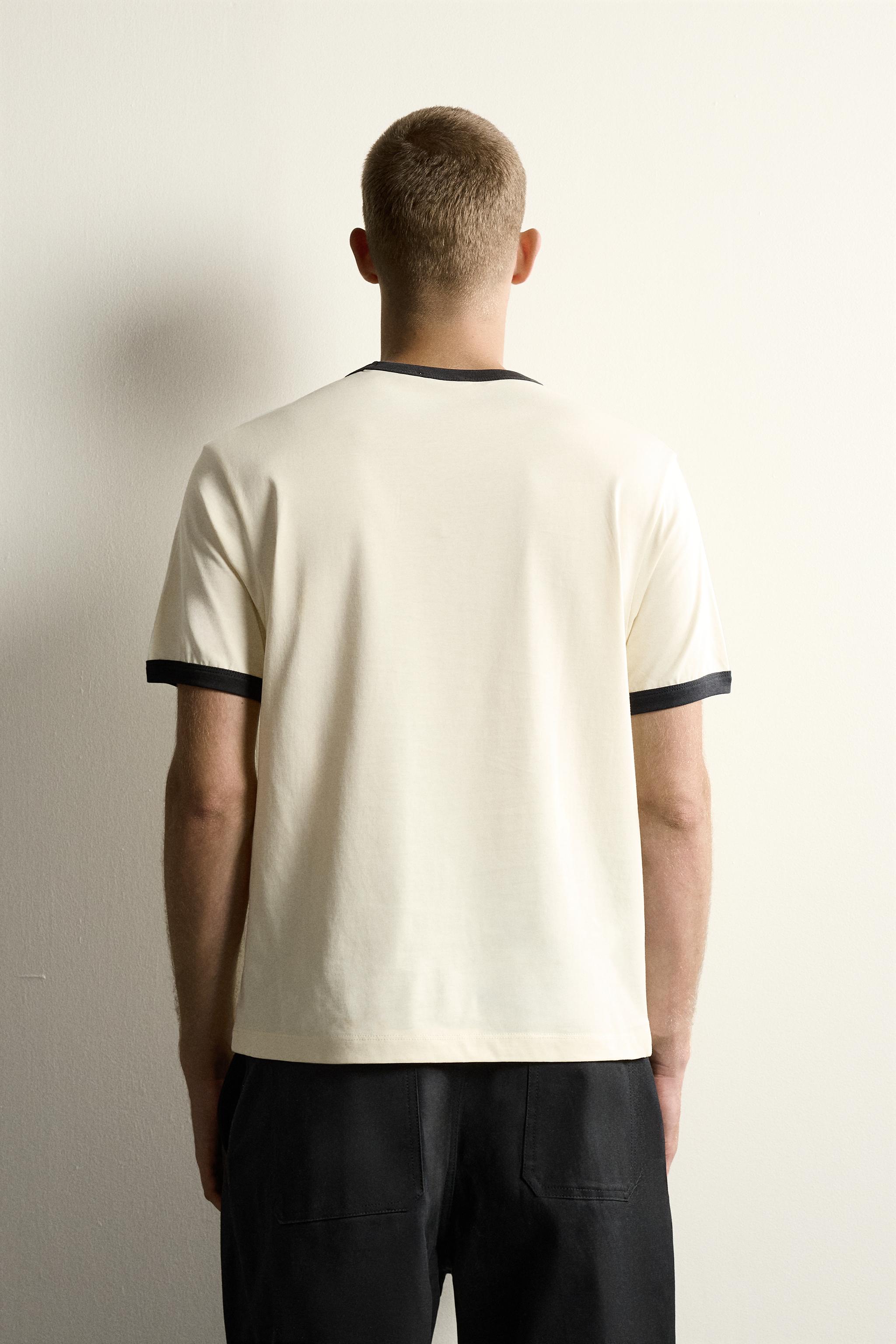 BASIC CONTRAST RIB T-SHIRT